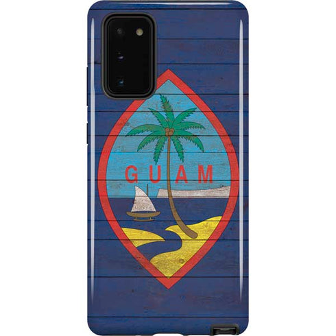 Guam Flag Dark Wood Galaxy Note20 5G Pro Case